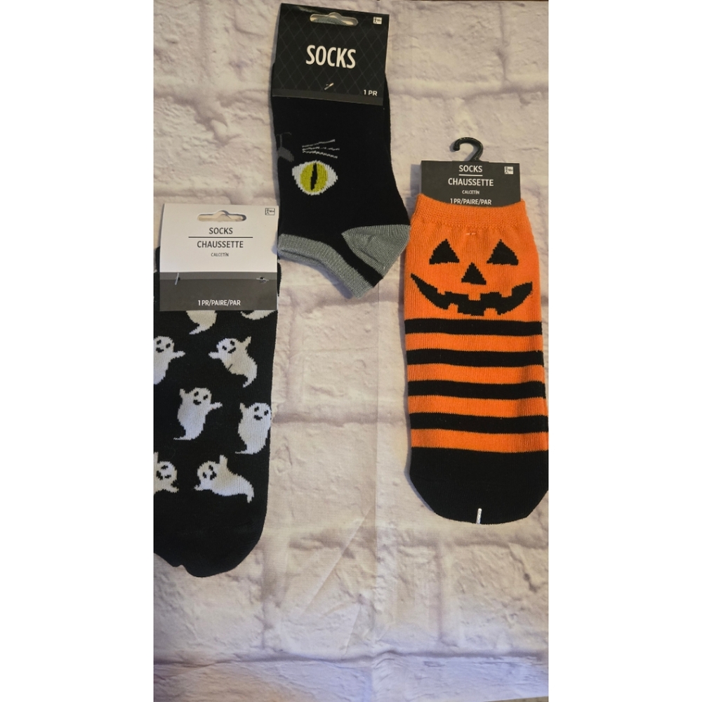 Halloween Themed  Socks Set - Black and Orange